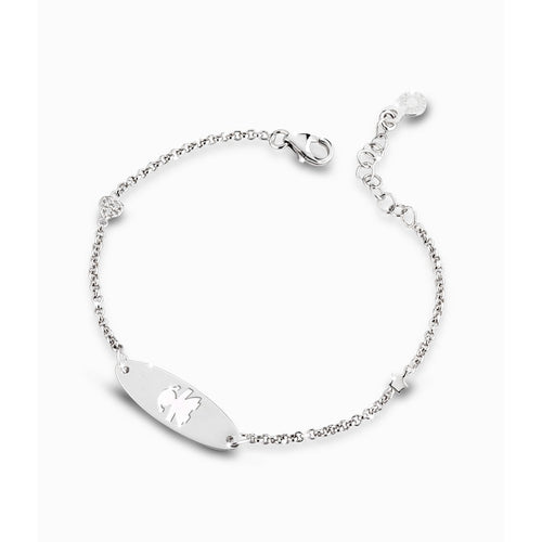 Bracciale Donna leBebè Oro Bianco con Targhetta Centrale Raffigurazione Bimba - pmg017