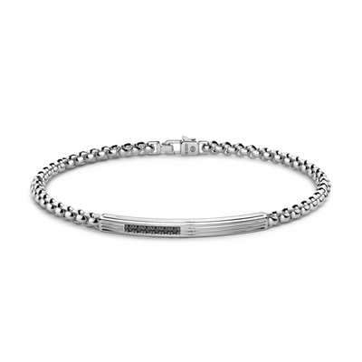 Zancan Bracciale Uomo in argento 925 con zirconi neri - EXB955 - Gioielleria De Patto