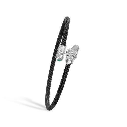 Bracciale Unisex Gerardo Sacco Toro con cavetto nero - 32395-to