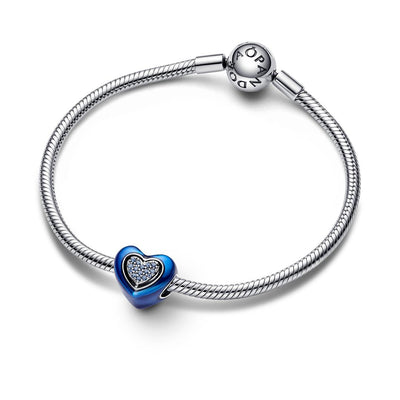 Charm Donna Pandora Cuore Blu Girevole - 792750C01 - Gioielleria De Patto