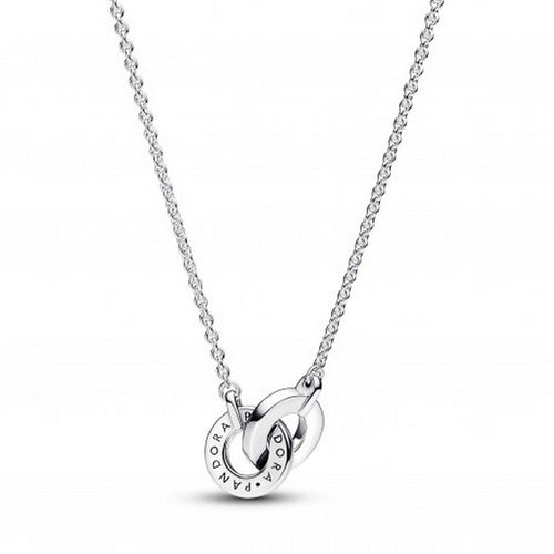 Collana Donna Pandora Cerchi Intrecciati Pavè - 392736C01 - Gioielleria De Patto