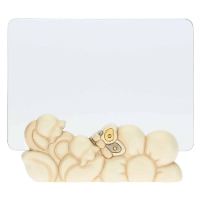 Porta foto in ceramica Elegance con fiore e farfalle - c2819h90 - Gioielleria De Patto