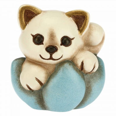 Thun Gattino nascita su fiore azzurro mini - F3061H98 - Gioielleria De Patto