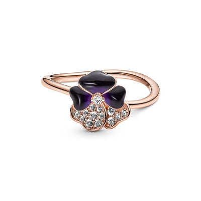 Anello Pandora Viola del Pensiero Luminosa, 180764C01 - Gioielleria De Patto