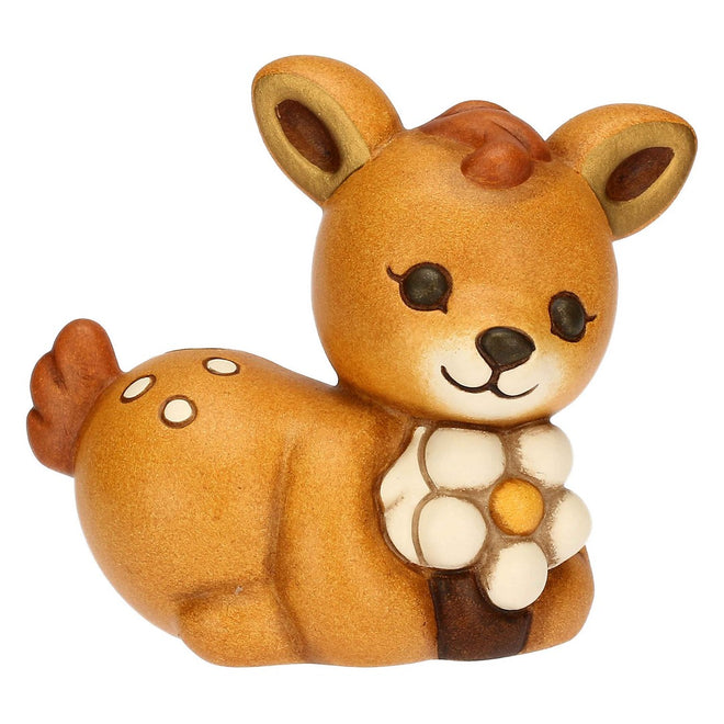 Thun Cerbiatto Amy con fiore in ceramica AbbracciAMI, piccolo - F3214H90