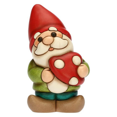 Thun Gnomo Oliver con fungo rosso in ceramica Bosco Magico - F3312H90 - Gioielleria De Patto