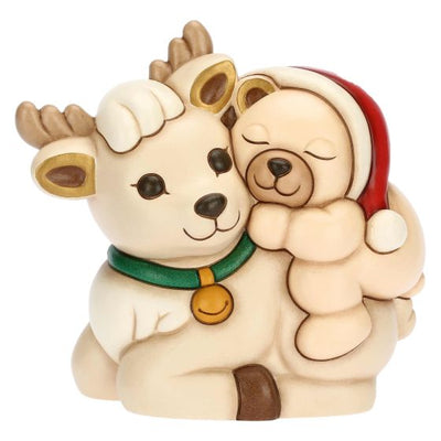 Thun Teddy a cavallo della Renna Robin in ceramica, medio - F3319A82 - Gioielleria De Patto