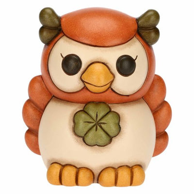 Thun Gufo Lucky arancione con Quadrifoglio in Ceramica Racconti d'Autunno - F3331H90 - Gioielleria De Patto