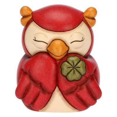 Thun Gufo Lucky Rosso con Quadrifoglio in Ceramica Racconti d'Autunno - F3333H90 - Gioielleria De Patto