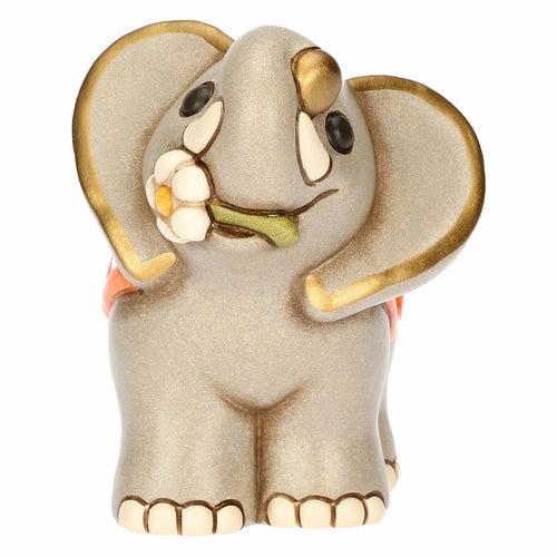 Thun Elefante Elly con fiore in ceramica, medio - f3372a99