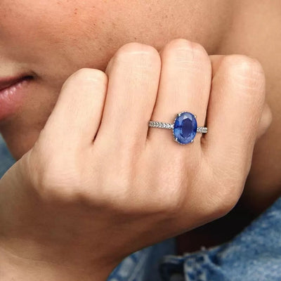 Anello Donna Pandora Pietra Blu - 190056C01 - Gioielleria De Patto