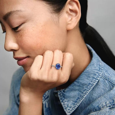 Anello Donna Pandora Pietra Blu - 190056C01 - Gioielleria De Patto