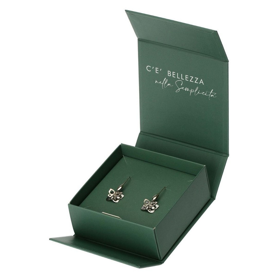 Orecchini a cerchio con ciondolo pendente a farfalla smaltato verde acqua - Mya Accessories Orecchini a cerchio con ciondolo pendente a farfalla smaltato verde acqua - Mya Accessories