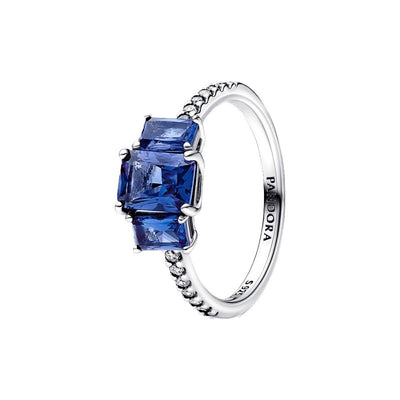 Anello Donna Pandora Trilogy Pietre Blu - 192389C01 - Gioielleria De Patto