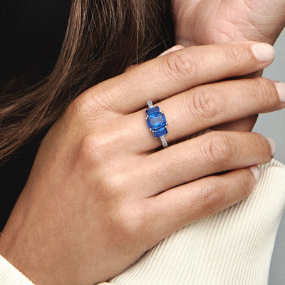 Anello Donna Pandora Trilogy Pietre Blu - 192389C01 - Gioielleria De Patto