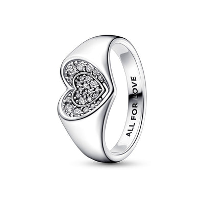 Anello Donna Pandora Cuore Pavé Sigillo - 192491C01 - Gioielleria De Patto