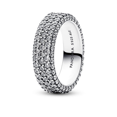 Anello Donna Pandora Pavè Fascia Tripla - 192634C01 - Gioielleria De Patto