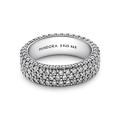Anello Donna Pandora Pavè Fascia Tripla - 192634C01 - Gioielleria De Patto
