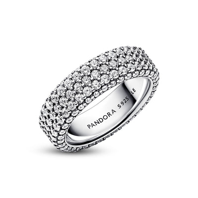 Anello Donna Pandora Pavè Fascia Tripla - 192634C01 - Gioielleria De Patto