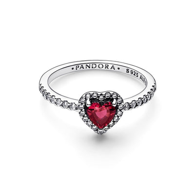 Anello Donna Pandora Cuore Rosso e Pavè - 198492C01 - Gioielleria De Patto