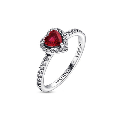 Anello Donna Pandora Cuore Rosso e Pavè - 198492C01 - Gioielleria De Patto