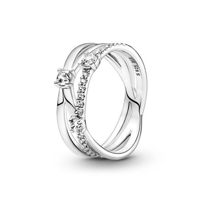 Anello Donna Pandora Tripla Fascia Pietre - 199400C01 - Gioielleria De Patto