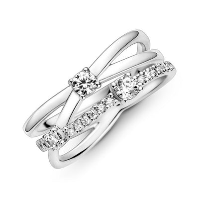 Anello Donna Pandora Tripla Fascia Pietre - 199400C01 - Gioielleria De Patto