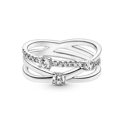Anello Donna Pandora Tripla Fascia Pietre - 199400C01 - Gioielleria De Patto