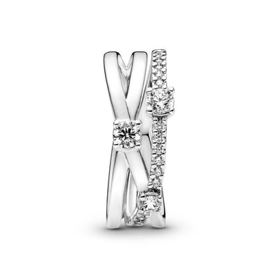 Anello Donna Pandora Tripla Fascia Pietre - 199400C01 - Gioielleria De Patto