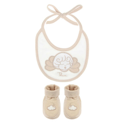 Thun Set bavetta e scarpine neutro in cotone - K3821P00 - Gioielleria De Patto