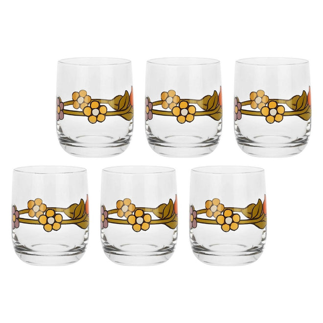 Thun Set 6 bicchieri in vetro Country con fiore e tulipano - p3758e02 - Gioielleria De Patto