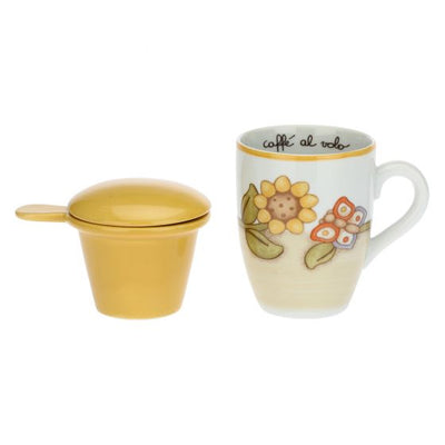 Thun Tisaniera in porcellana Country con girasole e farfalla - P3764E02 - Gioielleria De Patto