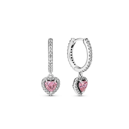 Orecchini Donna Pandora Cerchi Cuori Rosa - 291445C01