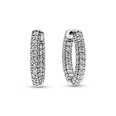 Orecchini Donna Pandora Cerchi Pavè Fascia Singola - 292624C01 - Gioielleria De Patto