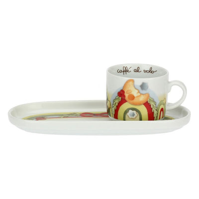 Thun Mug con vassoio ovale in porcellana Bosco Magico - P4863P00 - Gioielleria De Patto