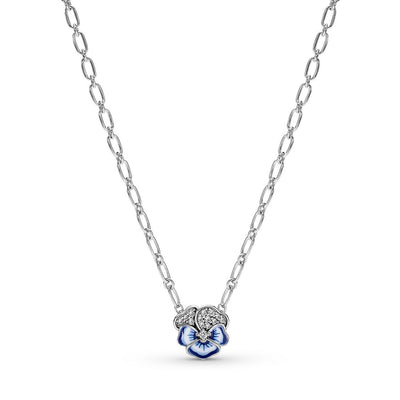 Collana Donna Pandora Viola del Pensiero Blu Luminosa - 390770C01 - Gioielleria De Patto