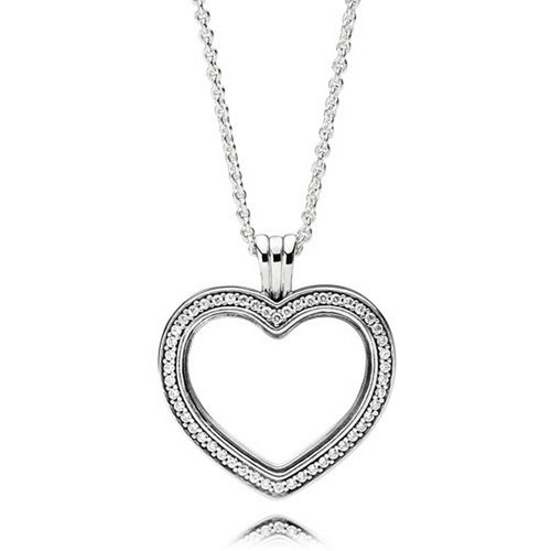 Collana Donna con Pendente Componibile Scintillante PANDORA a Cuore - 397230CZ