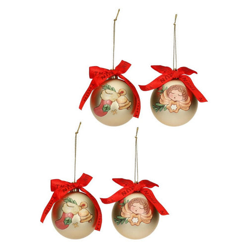 Thun Set 4 palline di Natale oro in poliestere, piccole - S3357A91 - Gioielleria De Patto