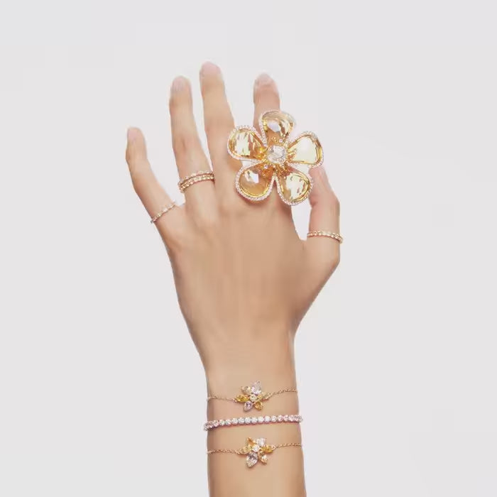 Carica il video: Swarovski Braccialetto Donna Matrix Tennis Bianco, Placcato color oro